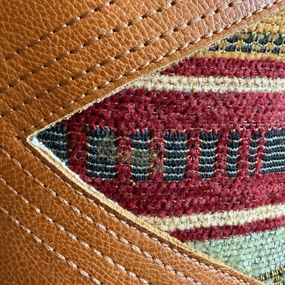 SBICCA Tan Leather Ankle Boots with Patterned Fabric Size 7 Women - Picture 9 of 13